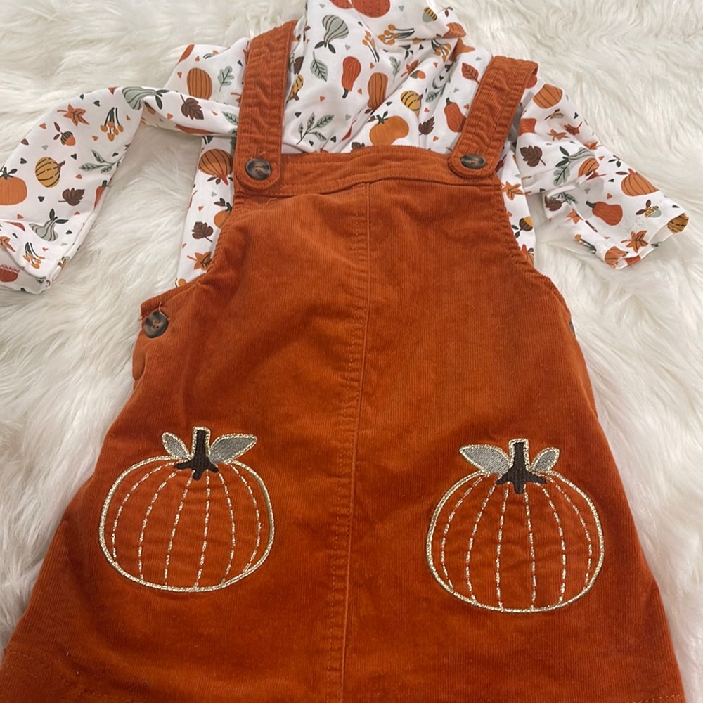 Autumn Pumpkin Corduroy Dress  Size 18M